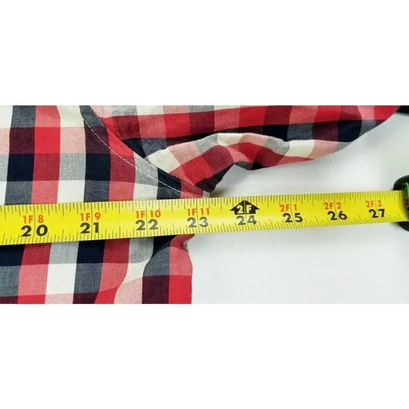 Rolling Paper 2XL Women's Pearl Snap Red White Black Check Sleeve Patch Shirt - Picture 2 of 12